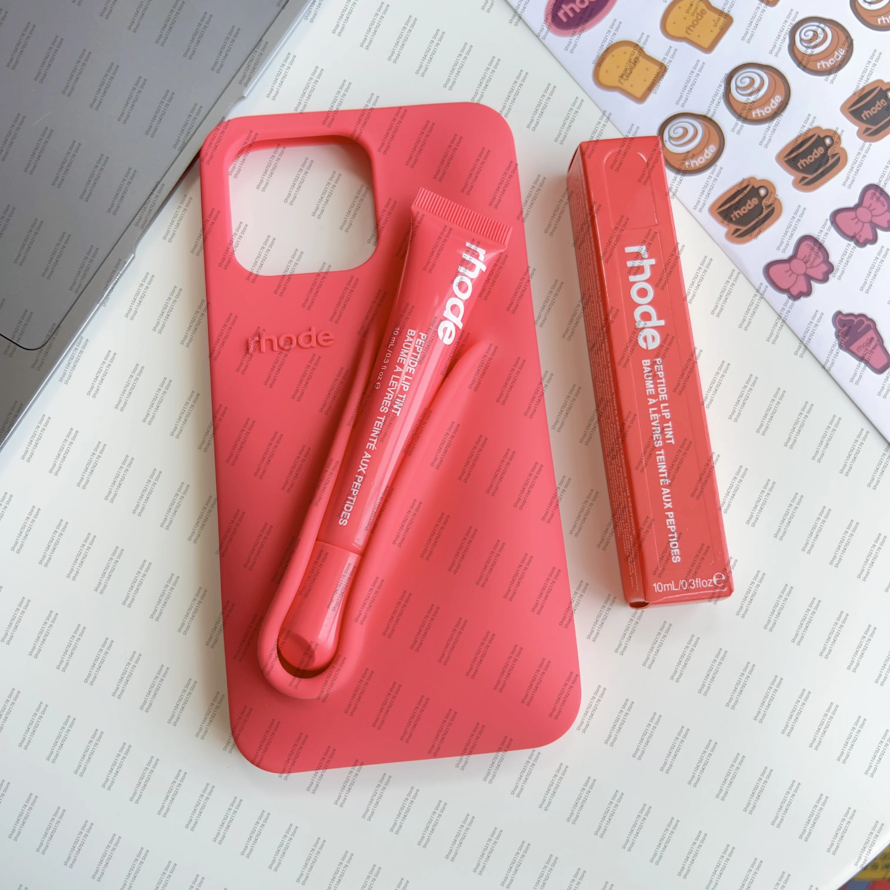 Rhode Case 2-in-1 Lipgloss/Lippenstift/Silikon Handyhülle für iPhone 16/15 Pro Max Samsung S23FE/S23ULTRA/S24ULTRA Soft Cover