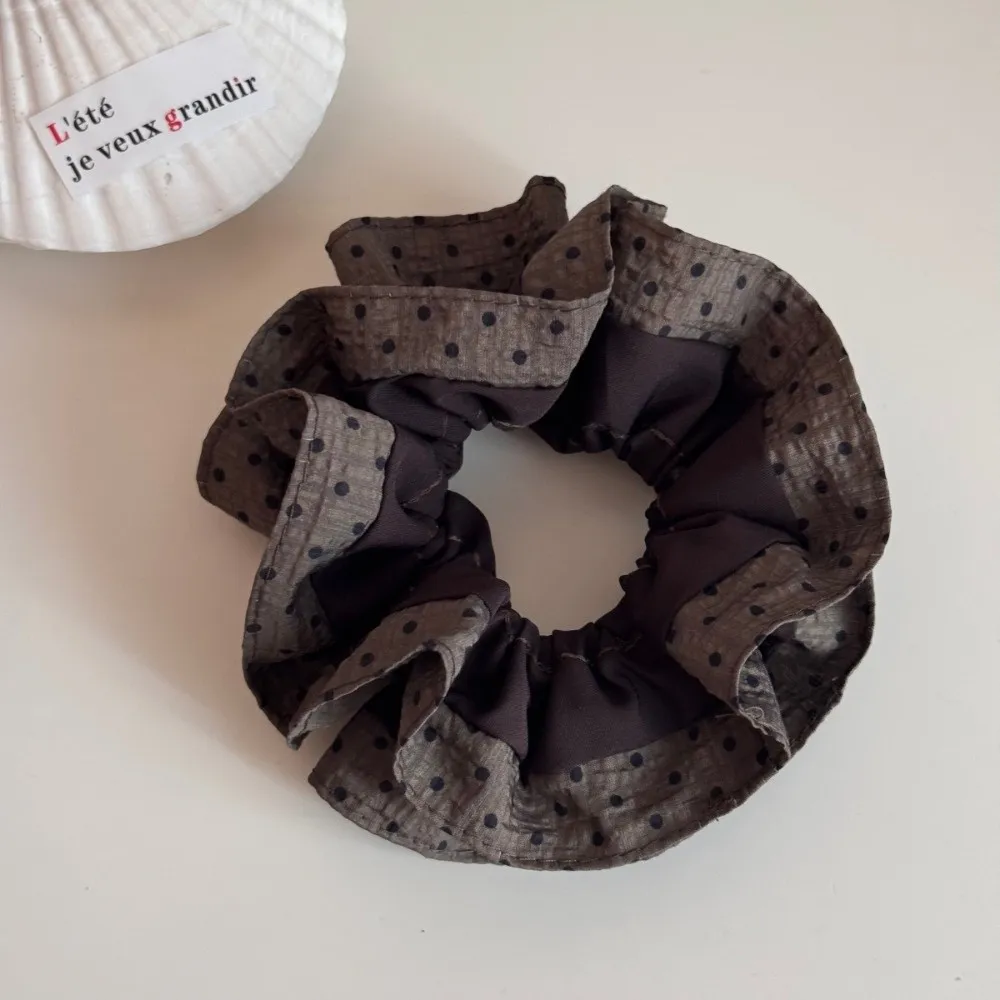 Large Size Ponytail Hair Scrunchies Rubber Band Vintage Elastic Hair Ties 16cm/6.3in Polka Dot Pattern Hair Accessories