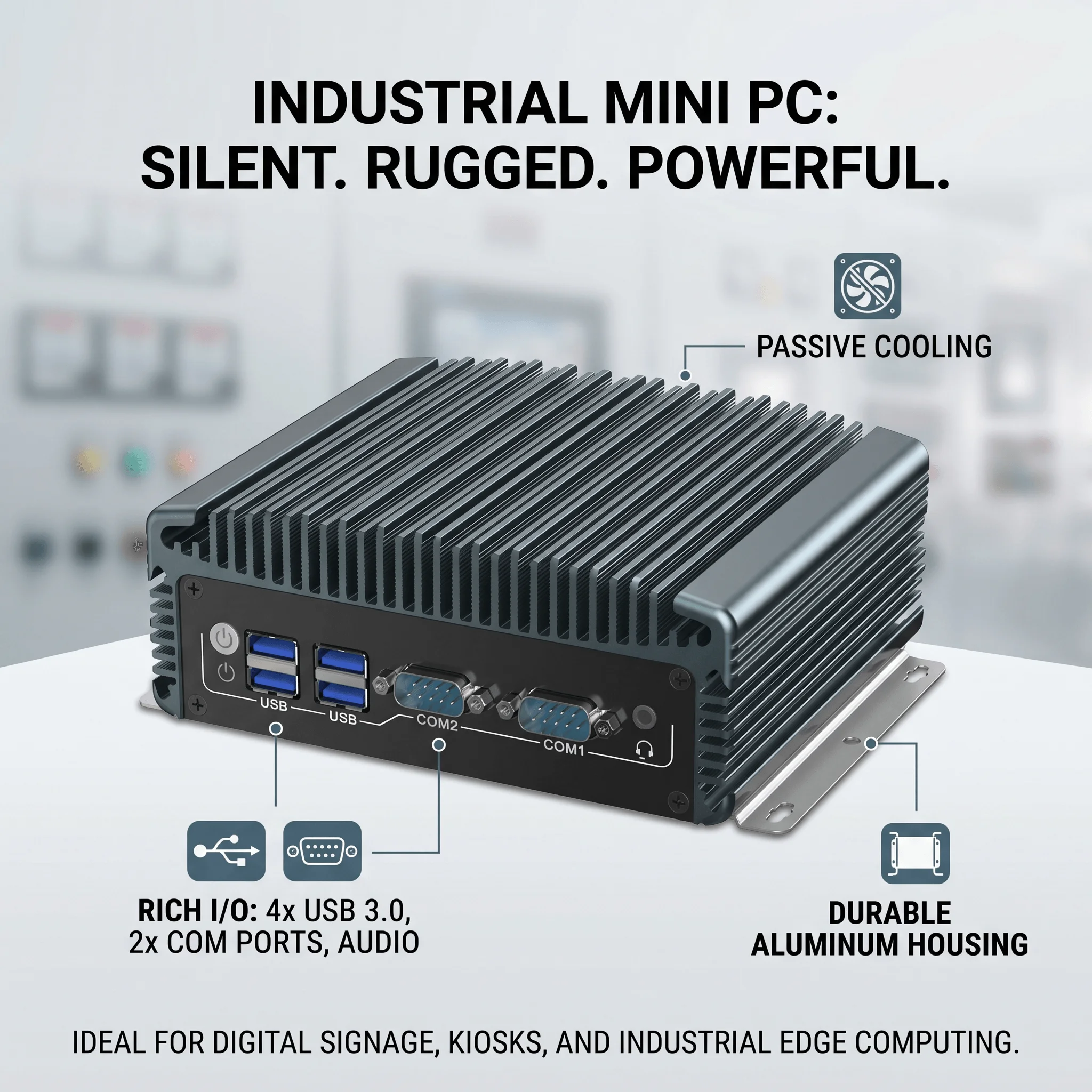 LN-1010  4th 5th 6th 7th Gen I3 I5 I7 Dual LAN 4G SIM  VGA RS232 DC12V IoT Compact Embedded Industrial Fanless Mini PC