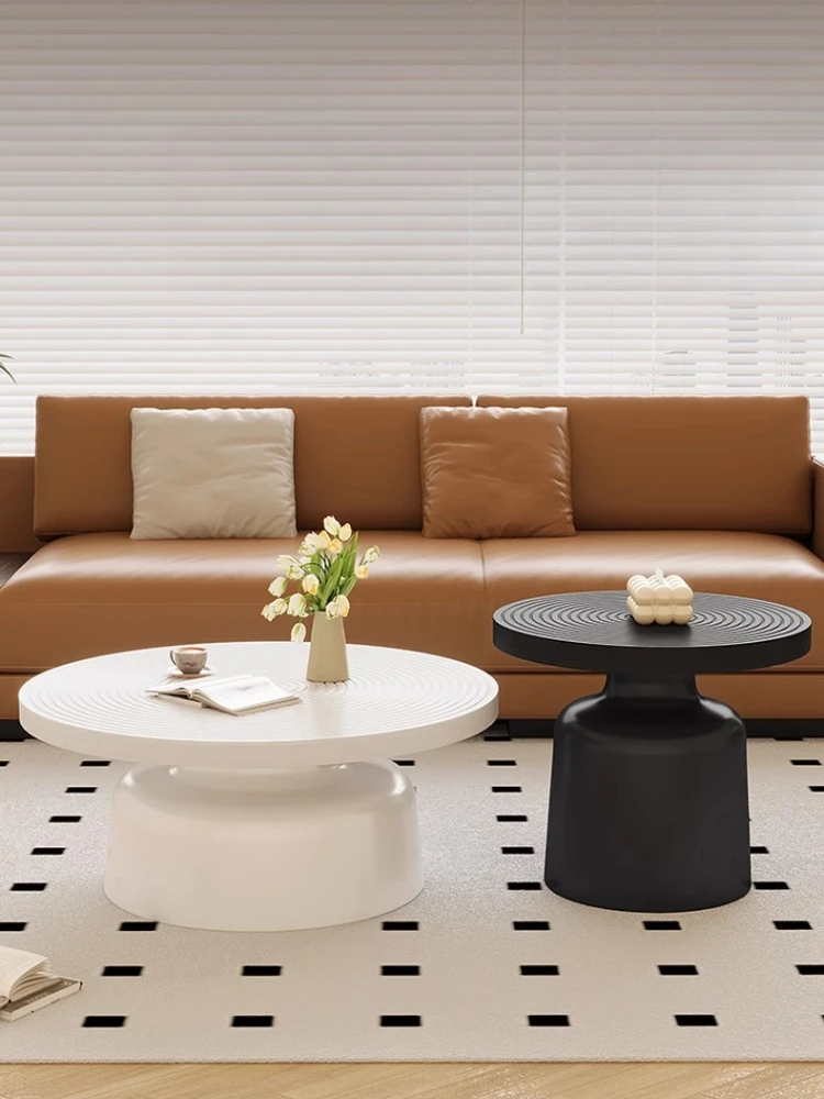 European Round Coffee Table Minimalist Simple Luxury Elegant Coffee Table Smooth Textured Stolik Kawowy Living Room Furniture