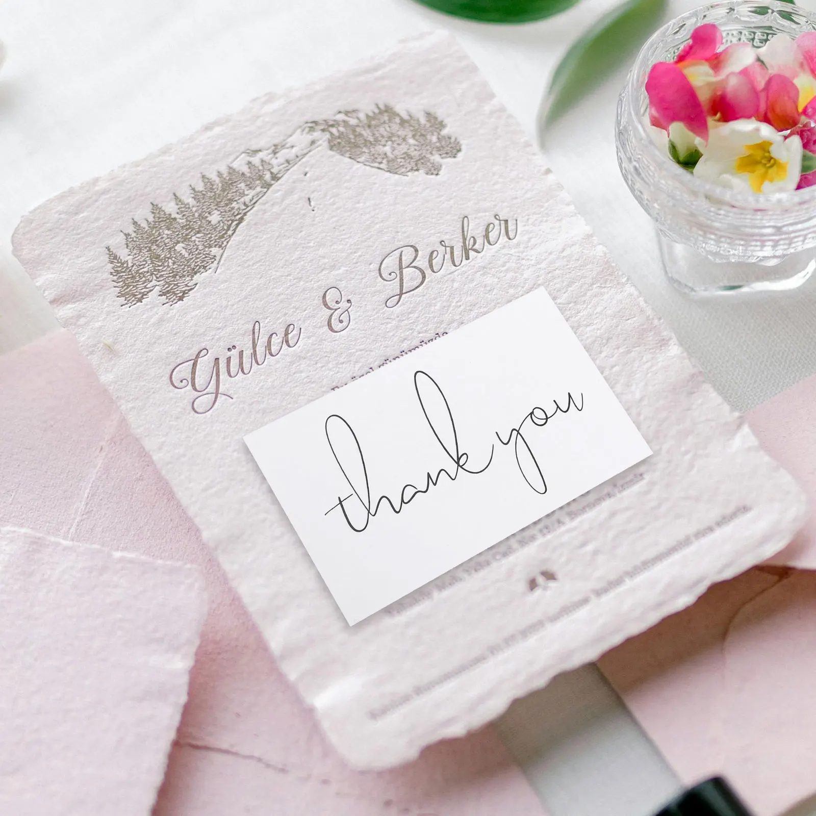 

4pcs Thank You Bulk Cute Business Paper Cards For Small Business Bakeries Nail Salons Decor Gift Packing Thanks Cards