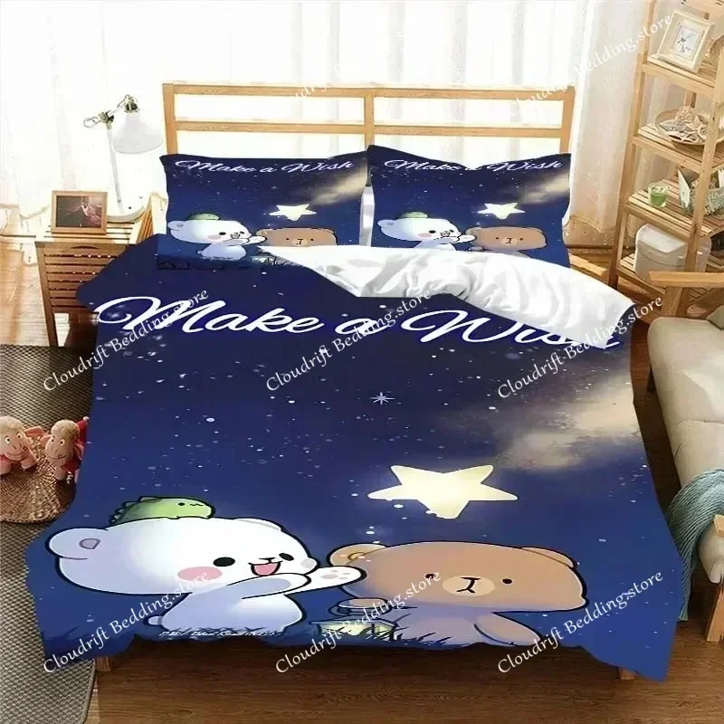 

Kawaii Bubu and Dudu 3D Printing Anime Bedding Set Duvet Cover Comforter Bed Single Twin Full King Queen Size Bedding Set Kids02