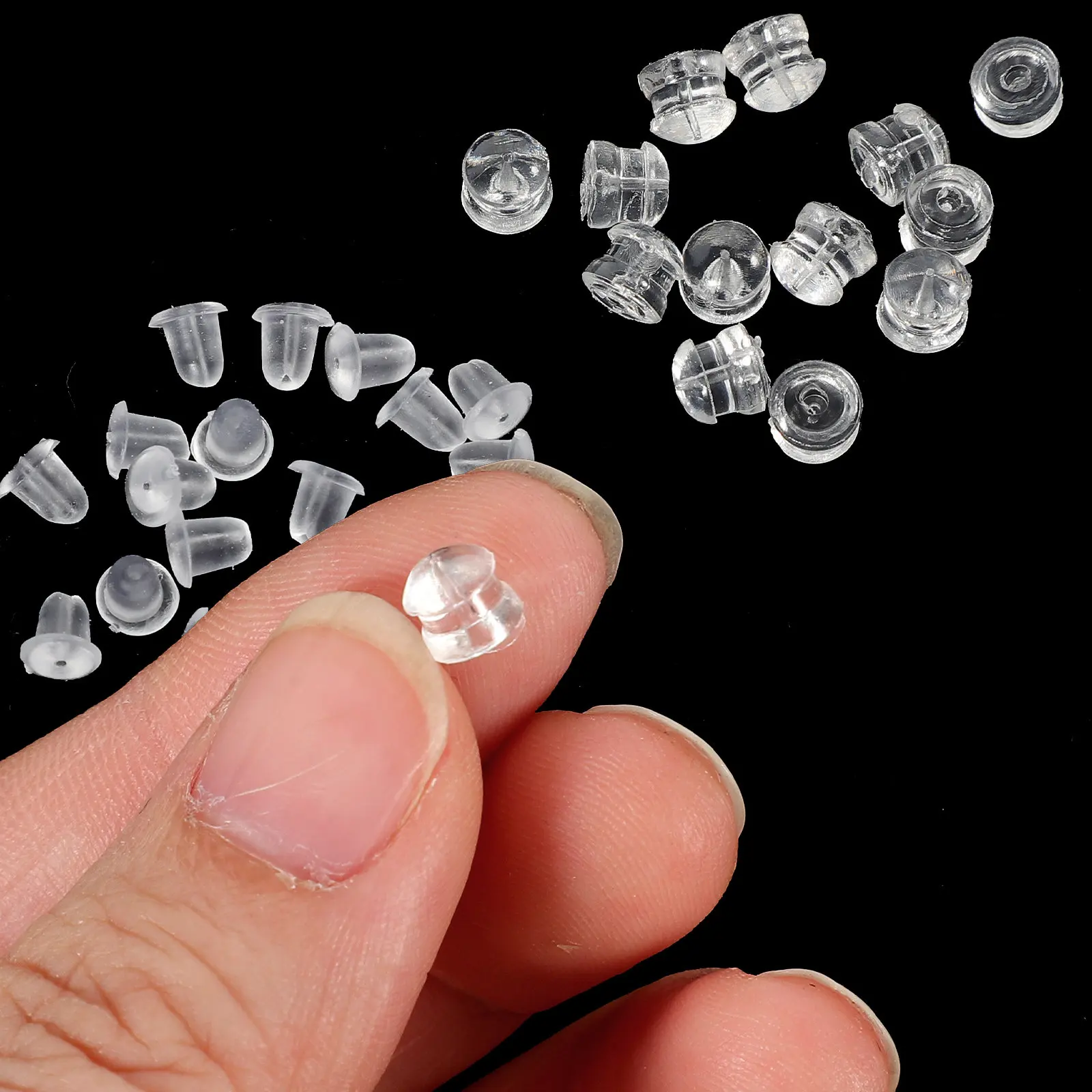 Silicone Earring Backs Clear Soft Skin Friendly Lightweight Secure Locking Earring Stopper for Studs Pierced Earrings