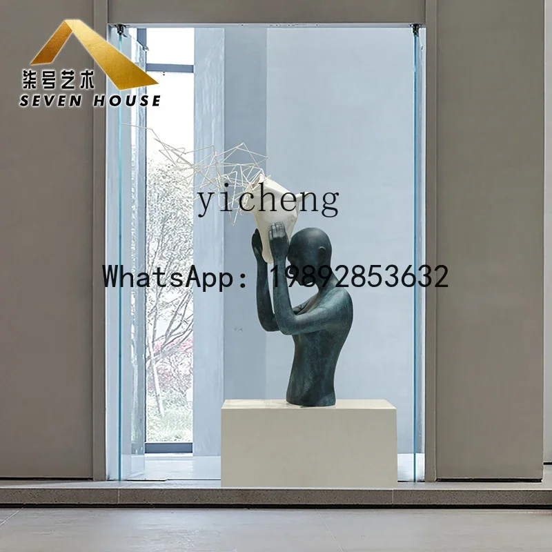 

B1 Large Figure Sculpture Ornament Sales Office Horse Head Decoration Hotel Lobby Decor