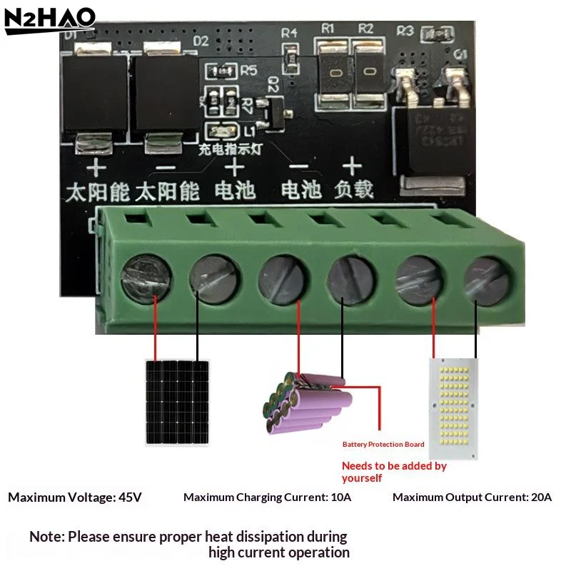 DC 6-45V Solar Street Light Control Board LED Light Fully Automatic Solar Light Driver Control Board DIY Module