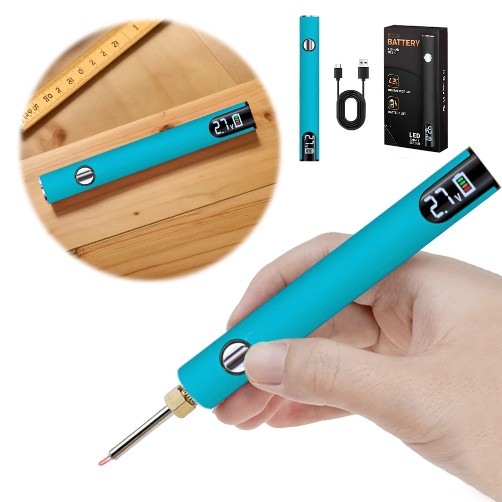 

Умный паяльник-ручка BatteryCart с резьбой 510 (без жала для пайки) (сине-белый)