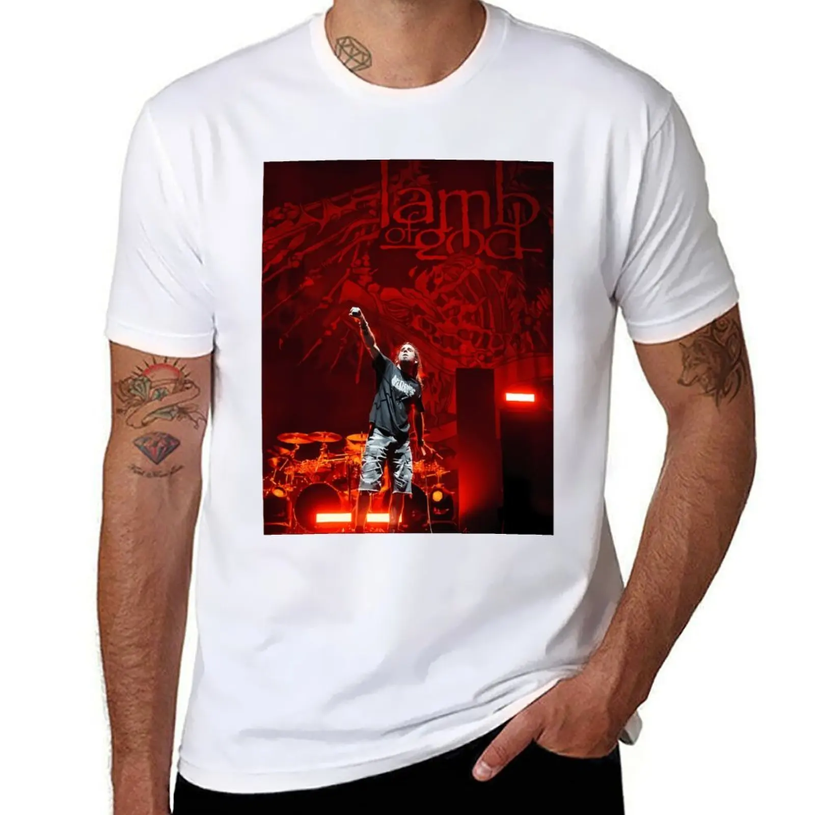 

Randy Blythe-футболка Lamb of God, мужская футболка, летняя мужская футболка, футболка из плотного хлопка
