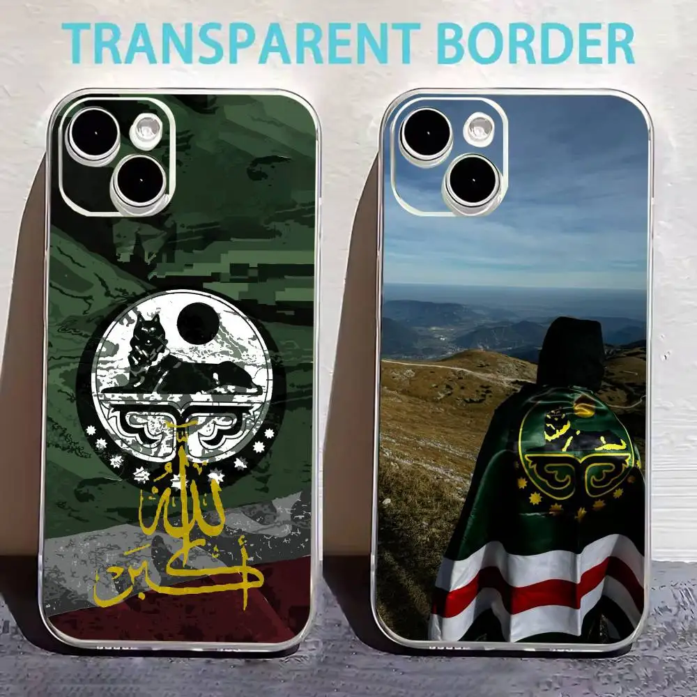 

C-Chechen National Flag Phone Case For iPhone17,16,15,14,13,12,11 Plus,Pro Max Soft Transparent Cover