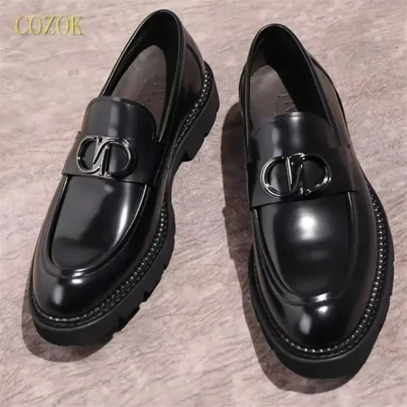 2025 New Spring And Autumn New Business Formal Wear Casual Top Layer Cowhide Trend Loafers Men Gift