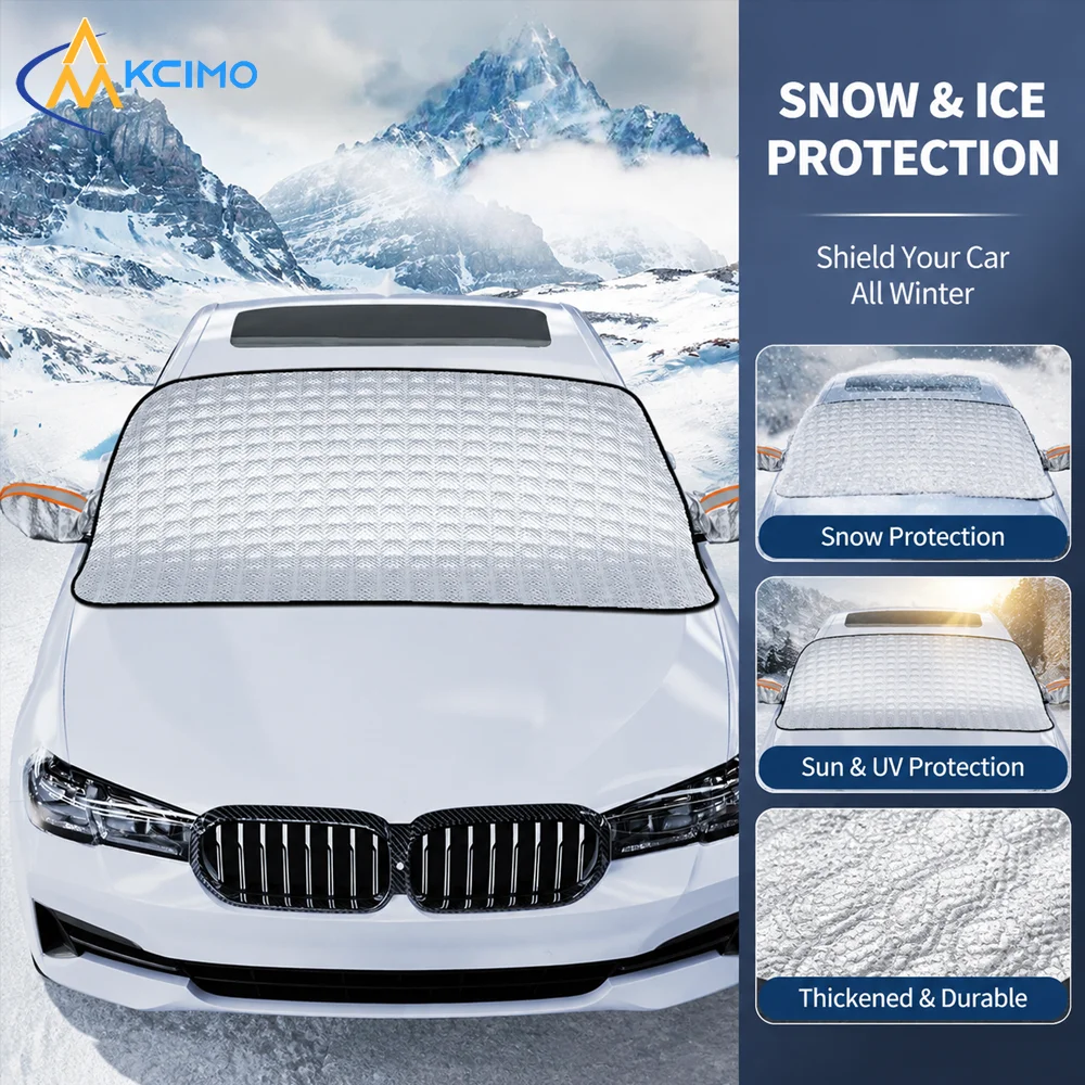 All-Weather Magnetic Windscreen Shield, Snow Frost Ice Blocking Cover, Heat Resistant UV Proof Car Exterior Protector