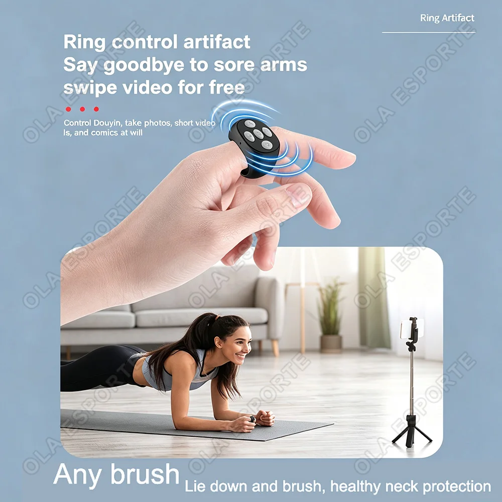 New Wireless Bluetooth Remote Control, Video Scrolling Ring Page Turner Bluetooth Ring Scroller, Rechargeable Scrolling Ring R12 view 4
