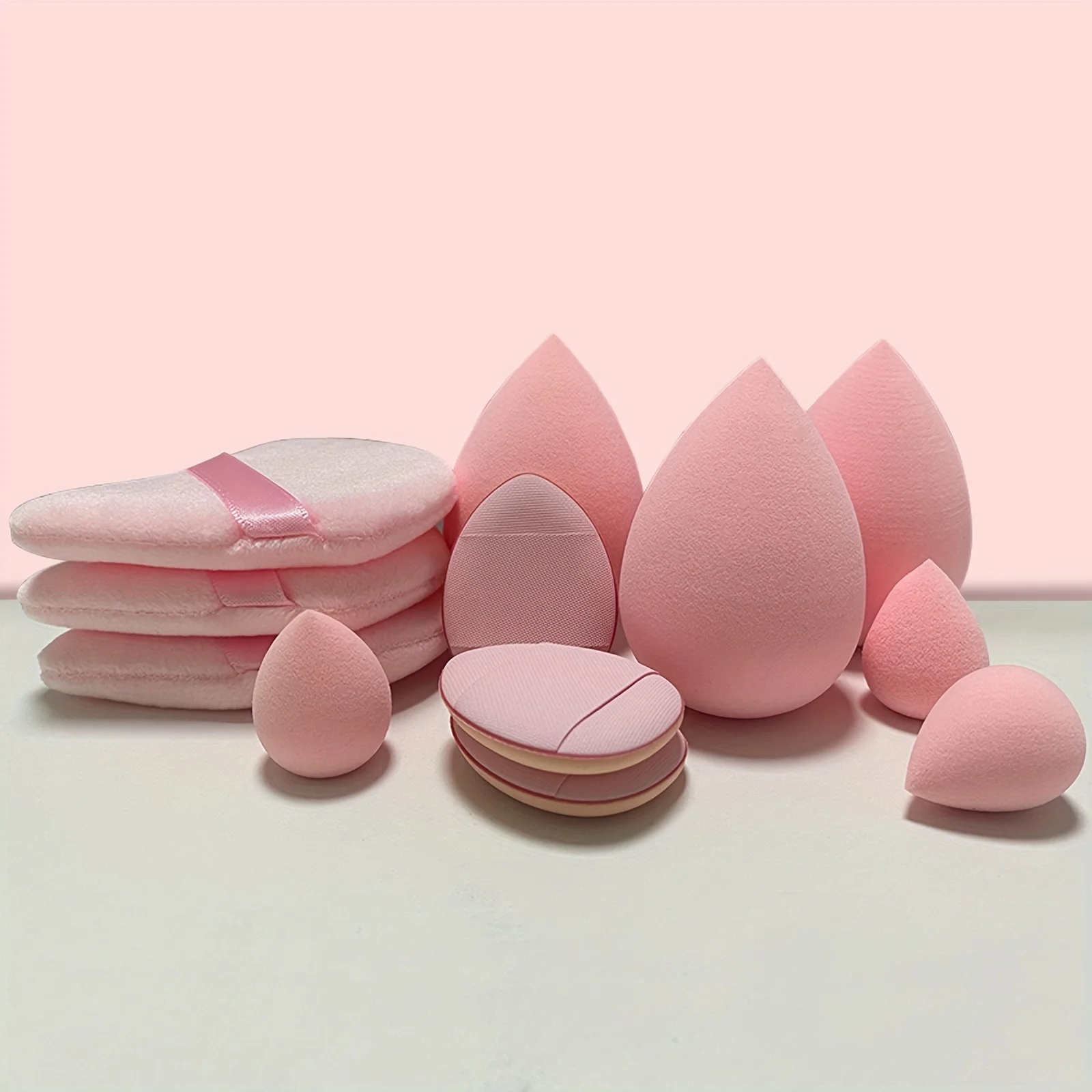 12Pcs Multi-Purpose Makeup Sponge Puff Set, Including Puff, Mini Air Cushion Puff, Suitable For All Skin Types