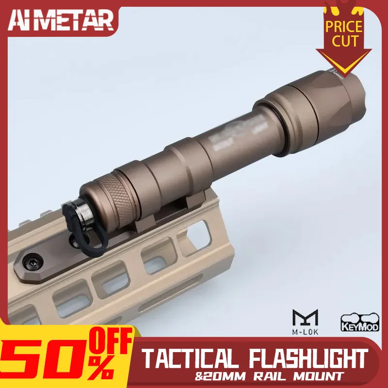 

Surefir Tactical Flashlight for Airsoft, M300, M300A, 20mm Rail Mount, KEYMOD Base Weapon, Hunting, Scout, LED Gun Mini Light