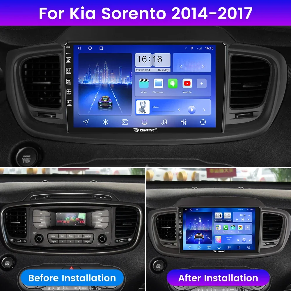 Android Car Radio For Kia Sorento 2014-2017 Car Stereo 2Din Octa Core GPS Navigation Player IPS Screen Carplay Android Auto