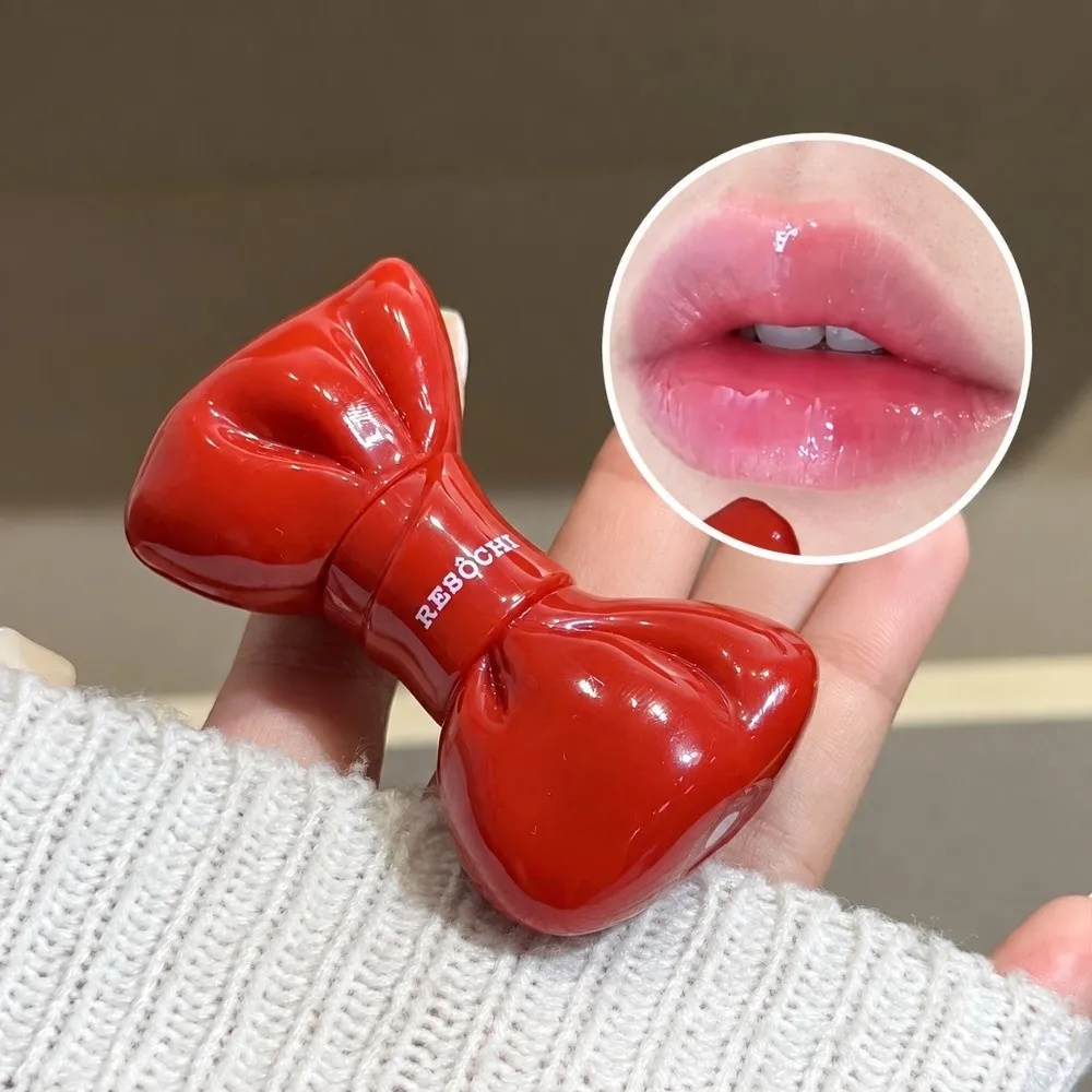 Bow Tube Jelly Mirror Lip Gloss Watery Texture Moisturizing Bowknot Lip Tint Non Sticky Long Lasting Liquid Lipstick Cosmetic