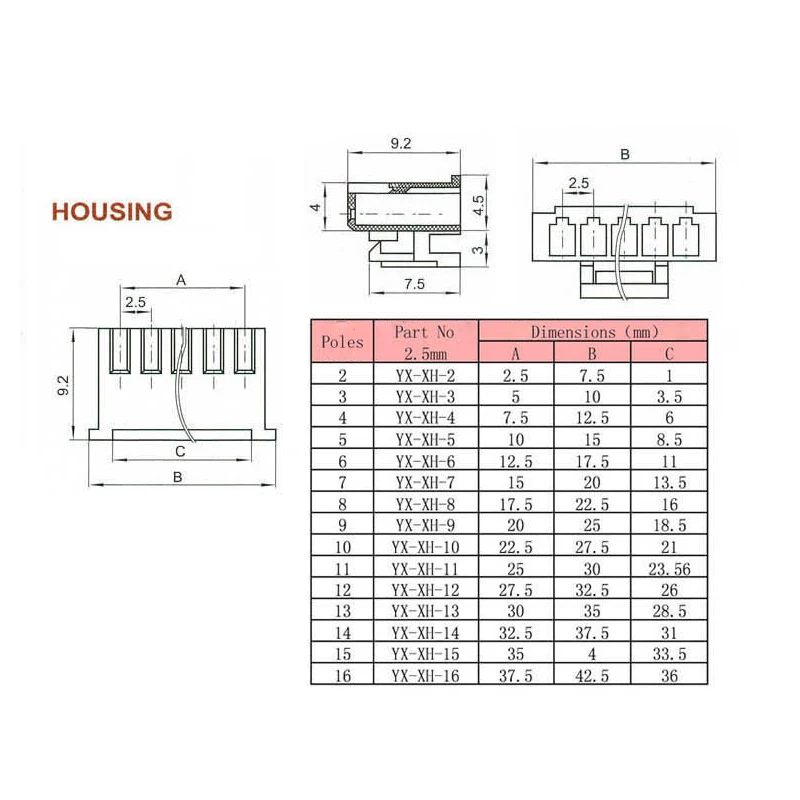 10 Pcs JST-XH 2.54 6S 7 Pins Connector Male Female Header Housing Socket Connector Adapter RC Battery Balance Extension Plug