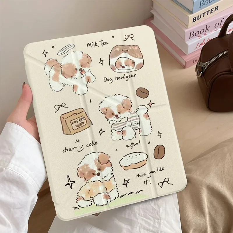 

Smart Pencil Holder Funda for Pad 10.2 Case 7/8/9th Generation 10.9 10th Gen IPad 6th Generation Case 9.7 Inch Air 5th 4th Puppy