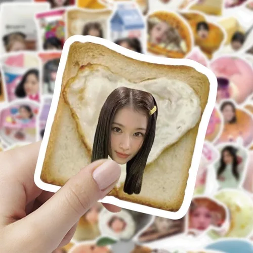 Imagen 2 del producto 58 Uds fotos ídolos Kpop combinación comida Avatar pegatinas lindo impermeable DIY decoración cuenta periférica pegatinas para teléfono móvil