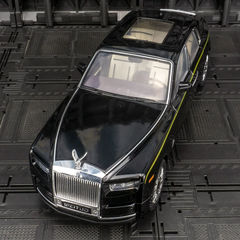 

1:20 Rolls Royce Phantom из сплава, большая модель автомобиля, коллекция украшений, двери и капот двигателя, игрушки для открытия багажника