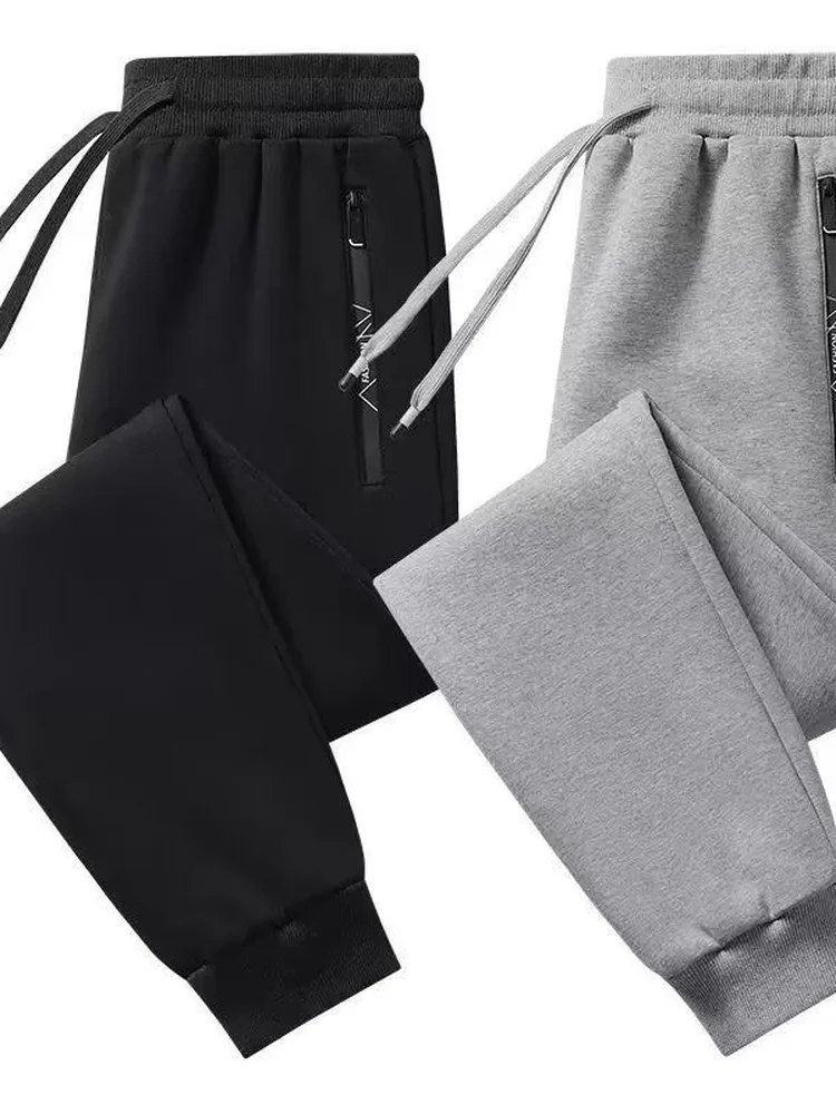 Spring Summer Men's Casual Sports Pants Breathable Loose plus Size Straight Leg Comfortable Fit Couple's Cuffed Sweatpants