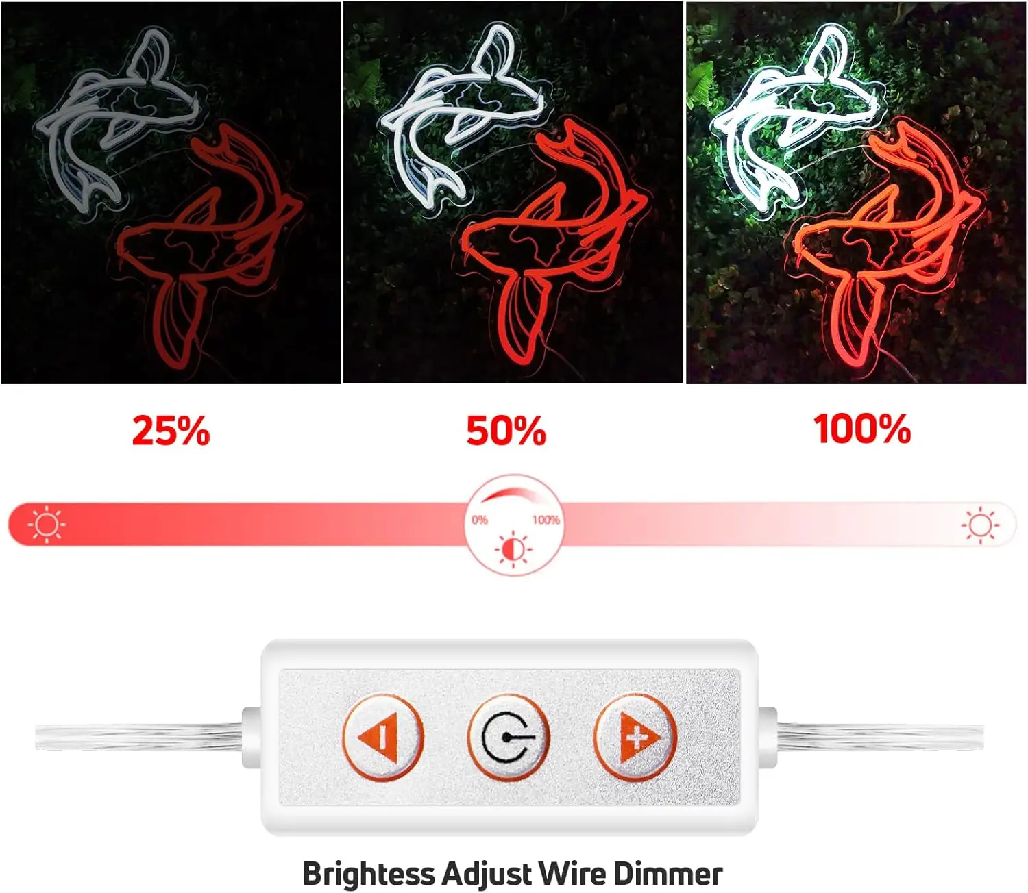 Koi Fish Neon Sign USB LED Neon Light Dimmable for Living Room Bedroom Japanese Restaurant Sushi Bar Spa Yoga Studio Wall Decor
