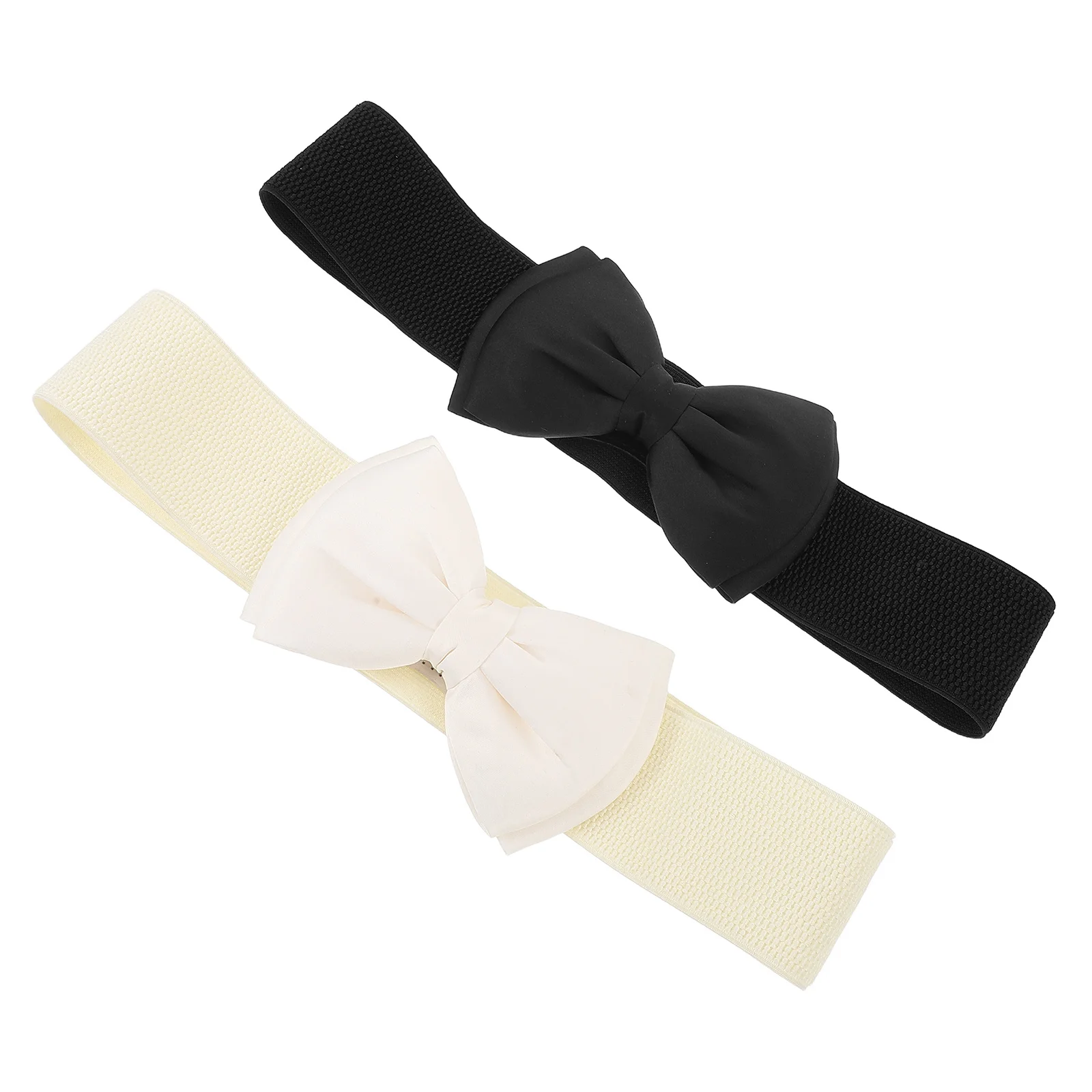 

2Pcs Elastic Wide Waist Bowknot Belt Vintage Stretchy Corset Cinch Bow Knot Waistband Adjustable Dress Sash Wide Bow Waist Belt