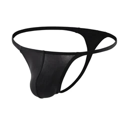 Mens G-strings Pouch Bikini Micros Bikini Underwear Low Waist Solid Panties Ice Silk Underpants Peni Big Pouch Thongs