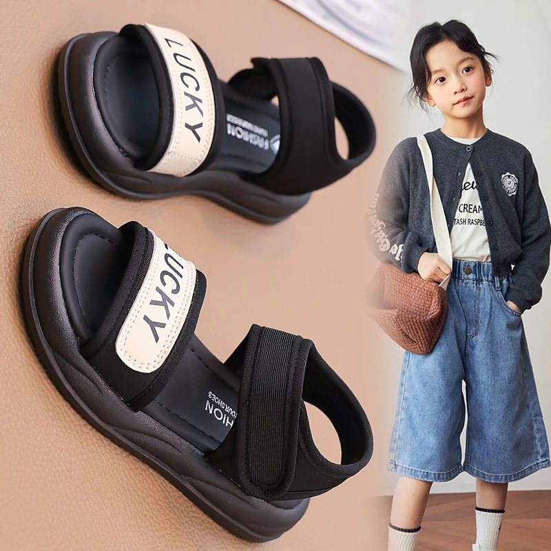 

Girls Summer Soft Sole Open Toe Sandals Beach Shoes Princess Slippers Trendy Children's Footwear Rubber Bottom Kids Footwear