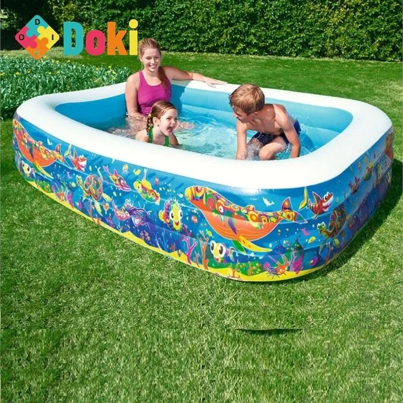 Doki Toy Baby Creative Inflatable Swimming Pool Heightened and Thickened Baby Paddling Pool Family Swimming Pool Bath New 2024