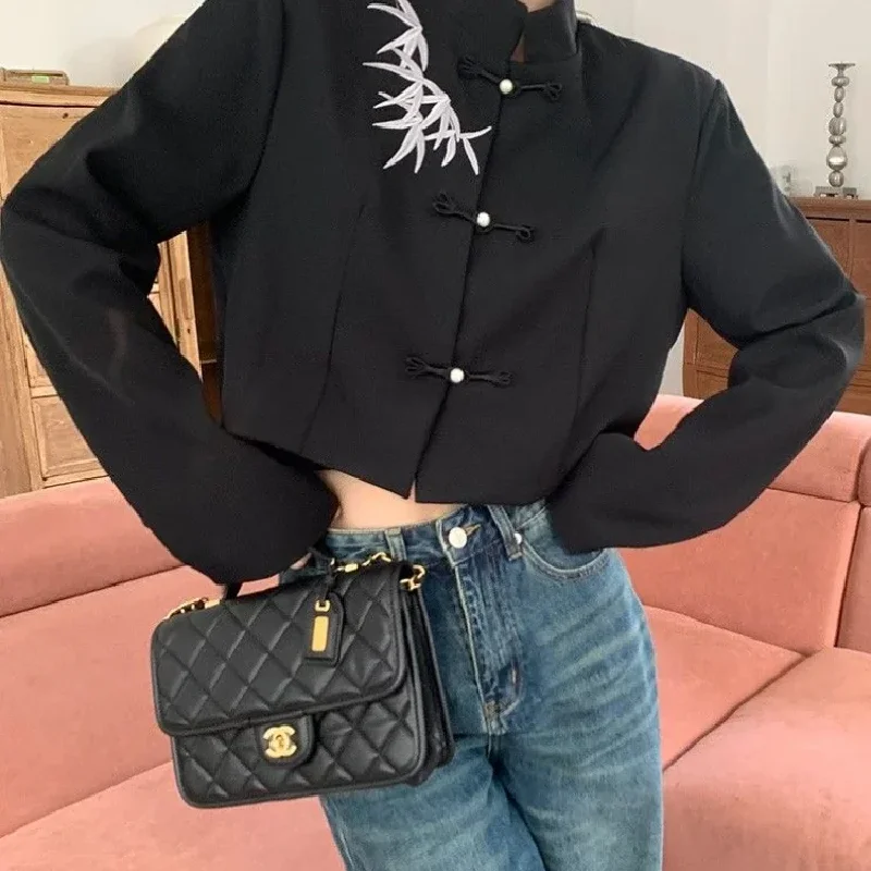 

Куртки женские в китайском стиле ретро повседневная уличная одежда с принтом свободные популярные весенние привлекательные простые модные для отдыха креативные новые