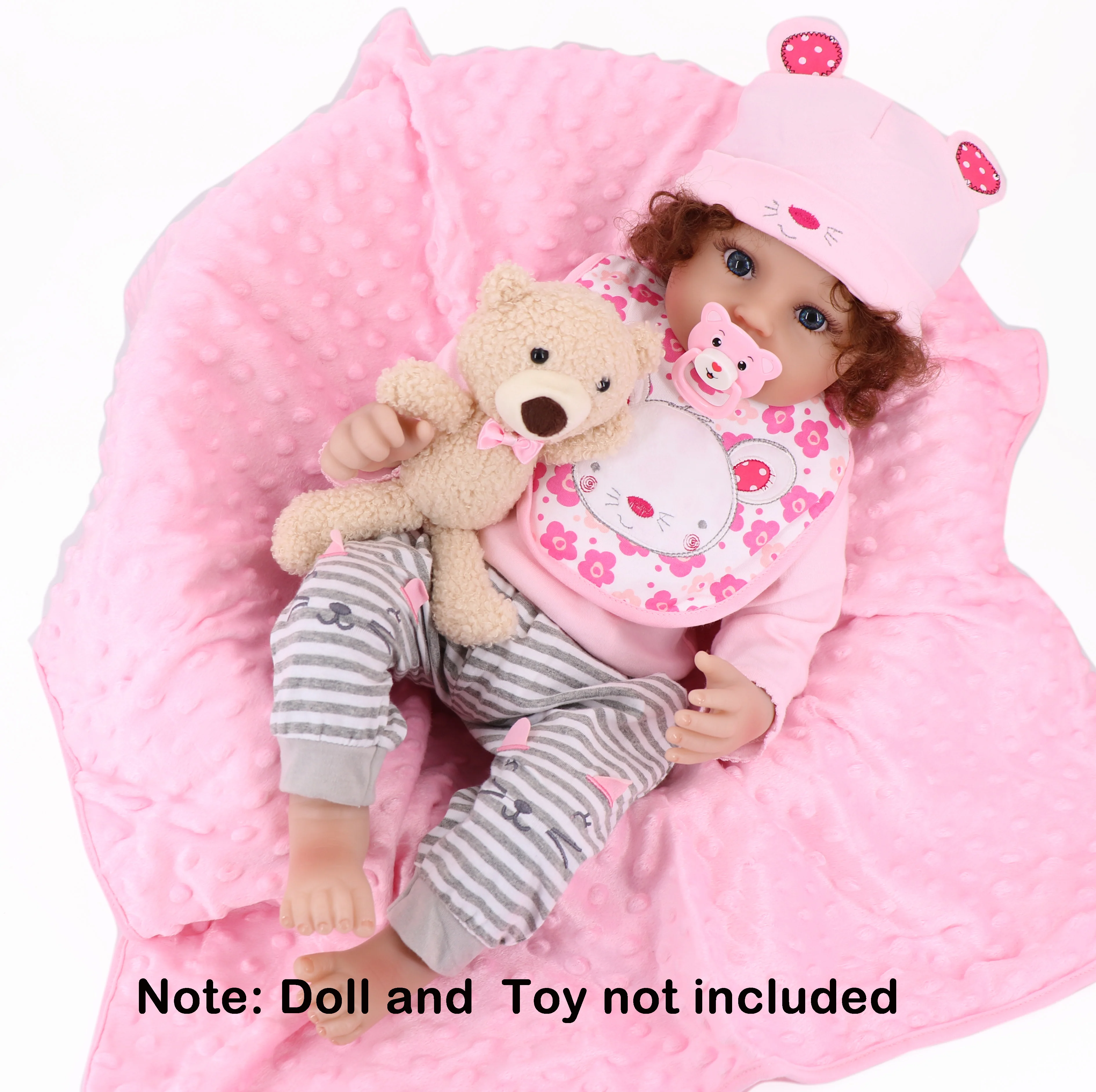 Reborn baby doll outfit set fit 22-24 inch, Luxury Clothing , Includes hats, onesies, pants, blankets, bib!