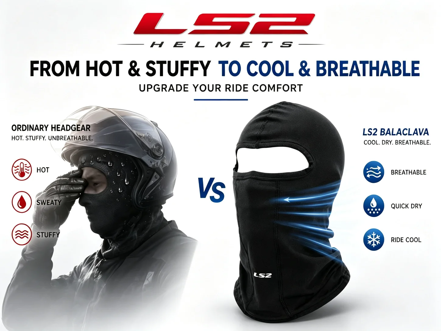 Ls2 original Motorrad Gesichts maske Sturmhaube Sommer atmungsaktive Eis Seide Motocross Reit maske UV Sonnenschutz Motorrad Zubehör – Detail 3