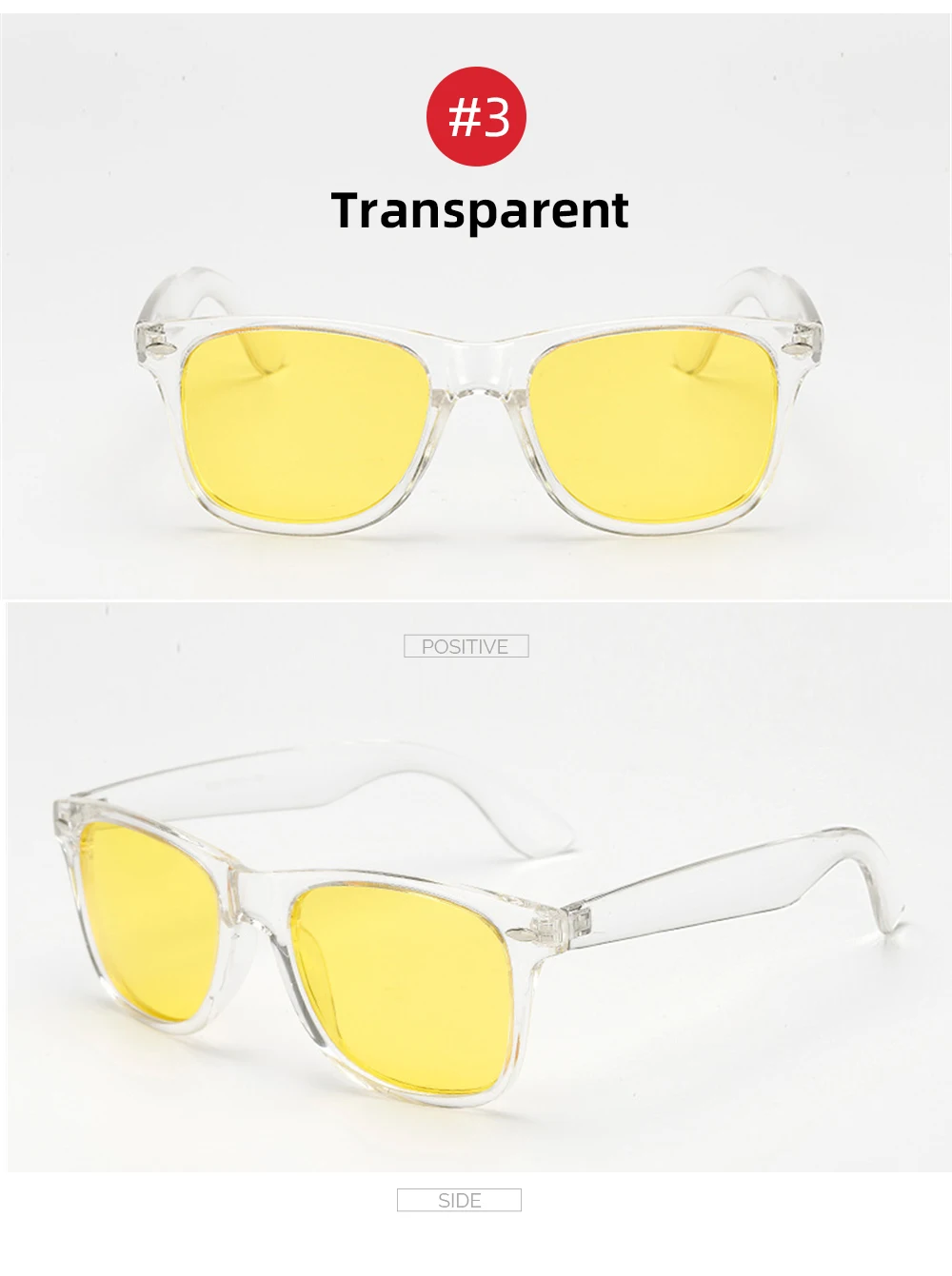 VIVIBEE Classic Night Vision Glasses Men Square Polarized Lenses UV400 Yellow Sunglasses for Women 2026 Driving Goggles