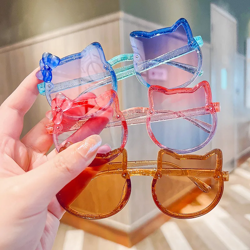 2026 New Cute Cat Bear Bow Sunglasses for Kids UV400 Protection Lightweight Frame Anti Glare Sun Glasses for Baby Girls Toddler