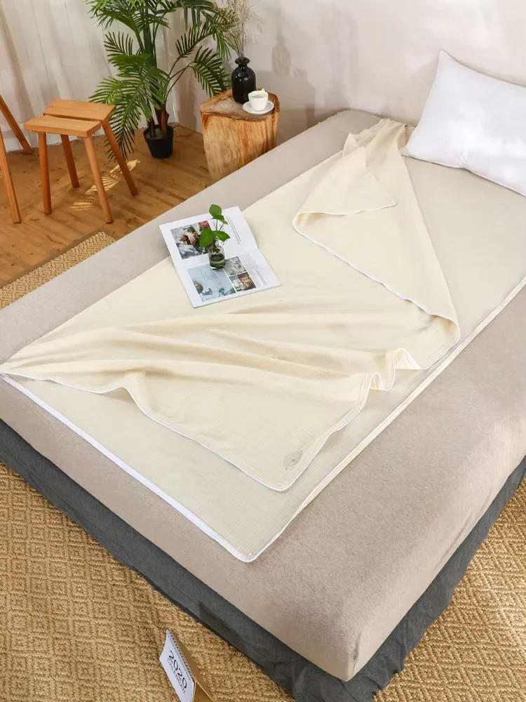 Earthing Sleeping bag silver thread with natural cotton| fully grounded|Portable|Size 95 x 210 cm