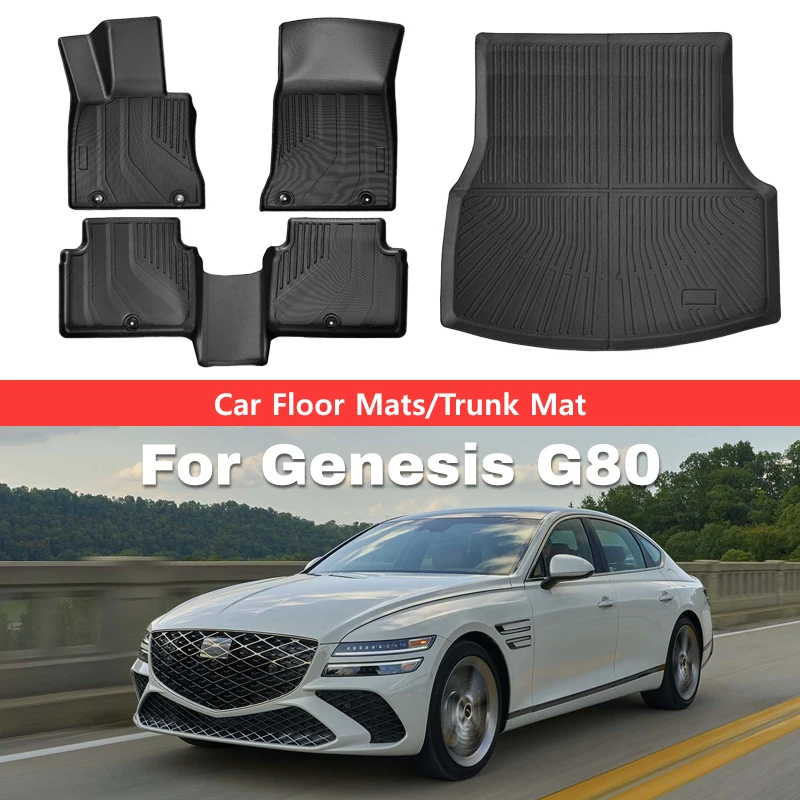 

Car Floor Mats For Genesis G80 2024 Trunk Mats Durable TPE Car Interior Protection Mats All - weather Cargo Liner Protective Pad