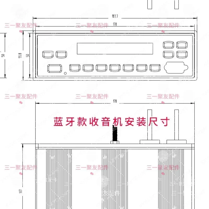 블루투스 라디오 플레이어 굴삭기, 24V, 코마츠 코벨코 캐스캣, Sany 히타치 굴삭기 MP3