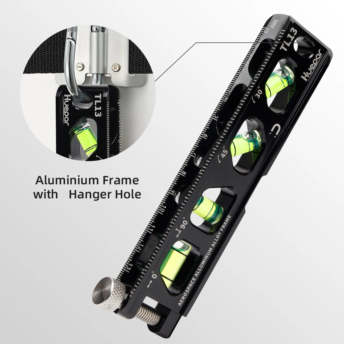 Huepar Magnetic Torpedo Bubble Level With Aluminum Alloy Construction Spirit Level With V-Groove And Magnet Track Angle Finder