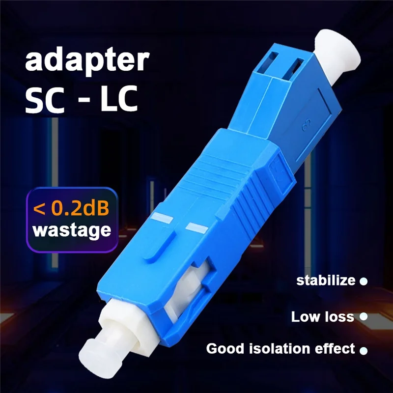 Paquete de 4 conectores adaptadores de fibra óptica híbrida monomodo 9/125Um SC/UPC macho a LC/UPC hembra para medidor de potencia óptica