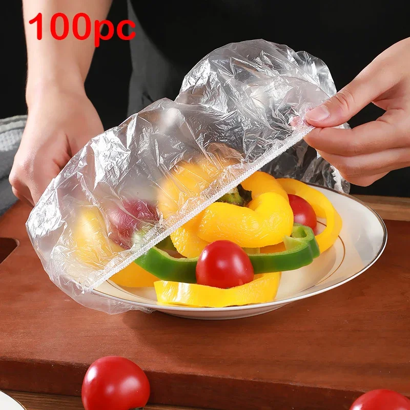 100pcs Disposable Plastic Food Covers 1