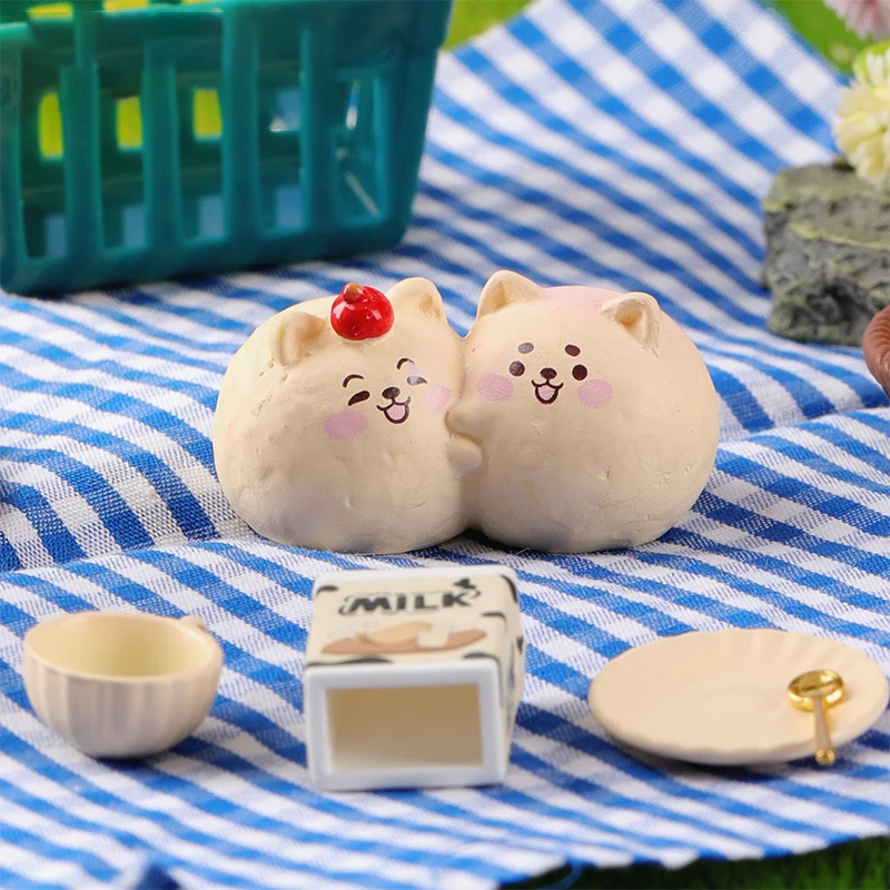 Cartoon Cute Bread Dog Miniature Ornaments Landscape Decoration Miniature Figurines DIY Home Decoration Accessories Gifts