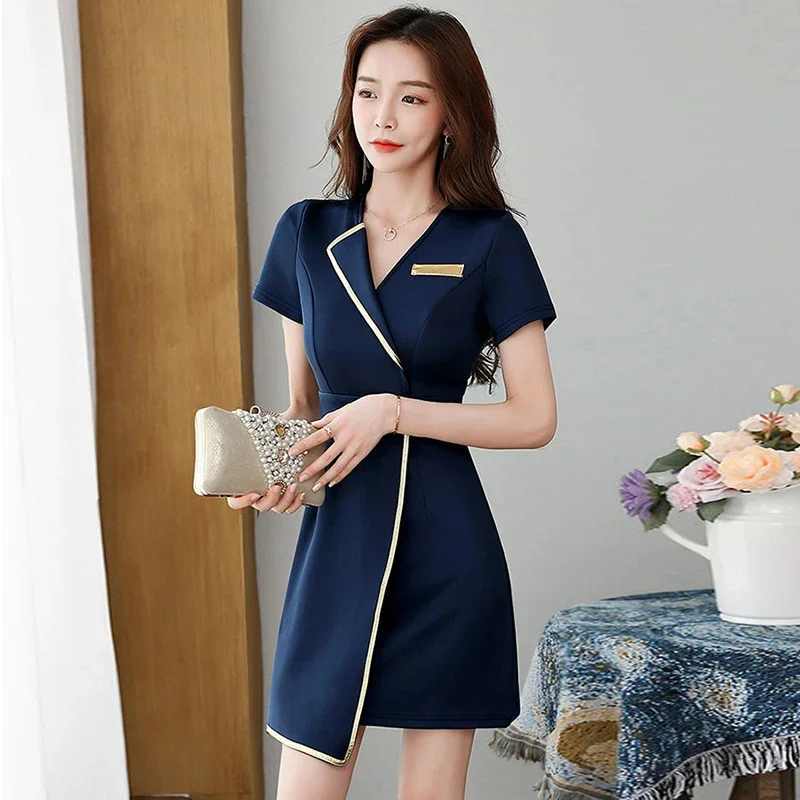 New Beauty Salon Esthetic Uniform Beautician Dress Spa Massage Work Clothes for Elegant Woman  Foot Bath Technician Overalls Set