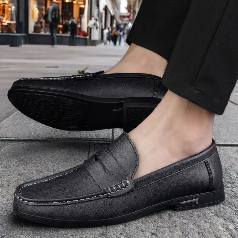 

new fashionable high-quality non-slip and wear-resistant lazy one-pedal lightweight small leather shoes
