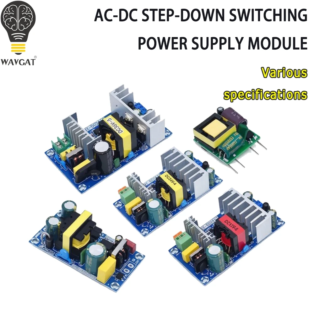 WAVGAT  DC 5V 12V 24V 36V step down Transformer power supply 1A 2A 4A 6A 8A 300ma 500ma 800ma  switching power module bare board