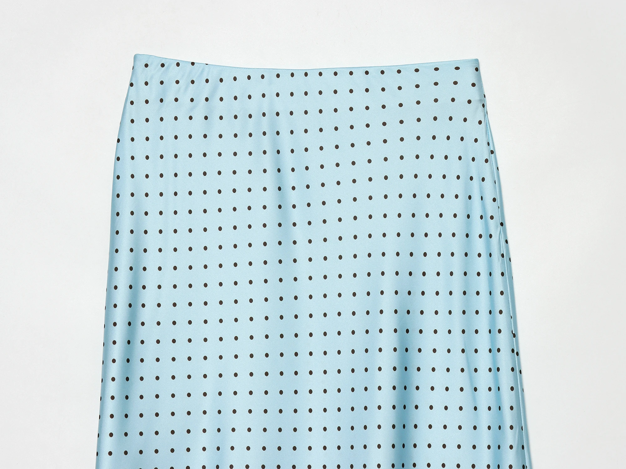 Eleganter Gepunkteter Satin-Midirock für Damen Hochgeschnittener Schicker Streetwear Sommer Neue Mode Damen Elastischer Hochbund-Rock – Detail 13