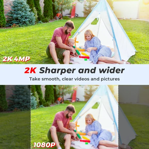 Imagen 2 del producto Mini cámara PTZ Wifi de 4MP y 2K, cámara de vigilancia con Zoom Digital 5X, cámara IP de visión nocturna interior, protección de seguridad para el hogar, aplicación ICsee