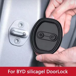 4pcs Silicone Car Door Lock Buckle Anti-collision Protective Cover For BYD Atto 3 Dolphin Seal Seagull Destroyer 05 Frigate 05 S
