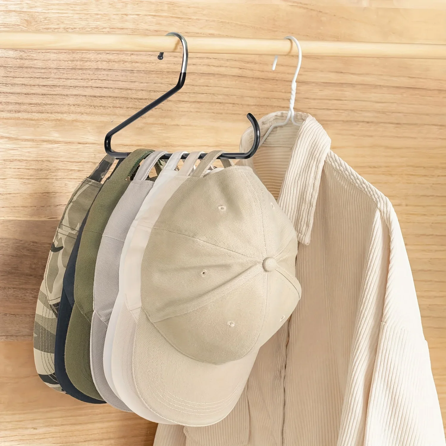 Baseball Cap Hat Rack Organizer,Metal & Plastic Hanging Cap Holder, Portable Hat Storage Hanger,Suitable for Various Types Sizes