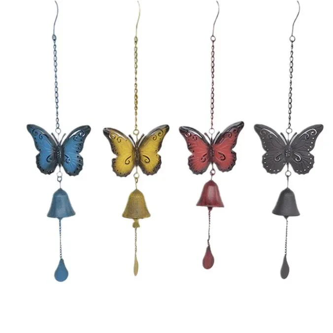 Retro creative big butterfly wind chimes courtyard garden villa homestay decoration pendant