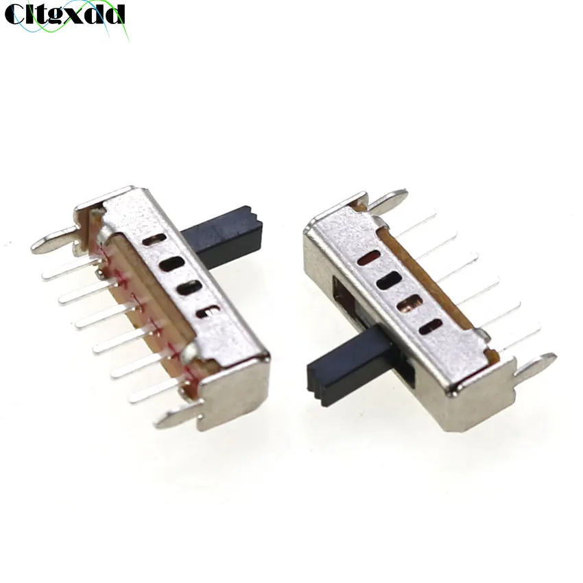 10pcs Toy Machine Toggle Switch SS14D01 4 Position 1P4T Single Row 6Pin Vertical With Bracket Handle Length 5mm Sliding Switch